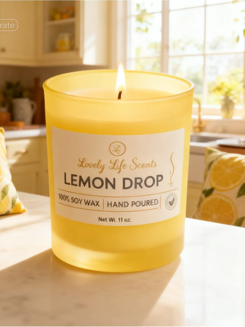 Lemon Drop 11oz Premium Soy Candle - Lovely Life Scents